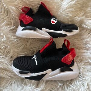 Champion - Kids' Black and Red Slip-On Sneakers